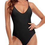 Women's Cross Back Swimwear Sexy One Piece Swimsuits-Black - Image 2
