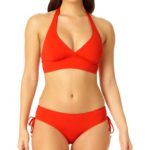 Anne Cole Women's Solid Banded Halter Bikini Top & Ruched