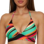 Trina Turk Women's Swoop Print Reversible Bikini Top