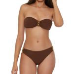 Trina Turk Women's Glimmer Buckle Bandeau Bikini Top & Bikini Bottoms