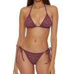 Becca Women's Color Play Crochet Triangle Bikini Top & Side