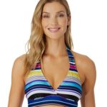 Anne Cole Women's Marilyn Striped Halter Bikini Top
