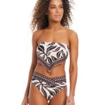 Bar III Women's Resort Daze Scarf Bandeau Bikini Top & High