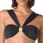 Carmen Marc Valvo Women's Embellished Bandeau Bra Swim Top