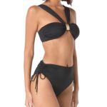 Carmen Marc Valvo Women's Embellished Bandeau Bra Swim Top & Ruched - Image 3