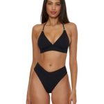 Becca Women's Modern Edge Halter Bikini Top & High